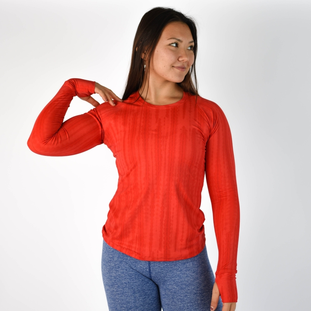 FLEO Coral Shibori Foundation Long Sleeve Althletic Top Size XS‎